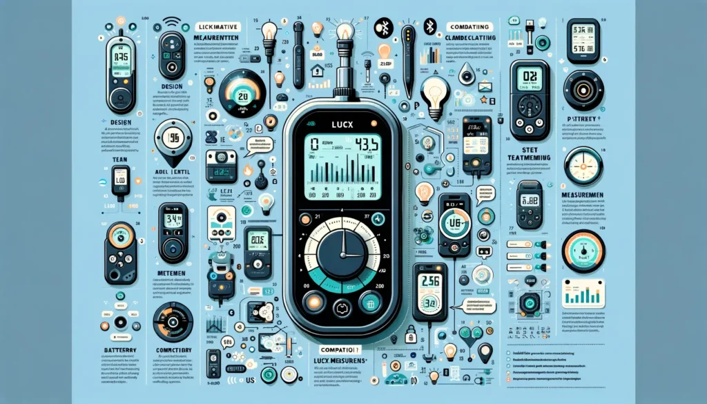 infographic that compares the top Digital Lux meters of 2024